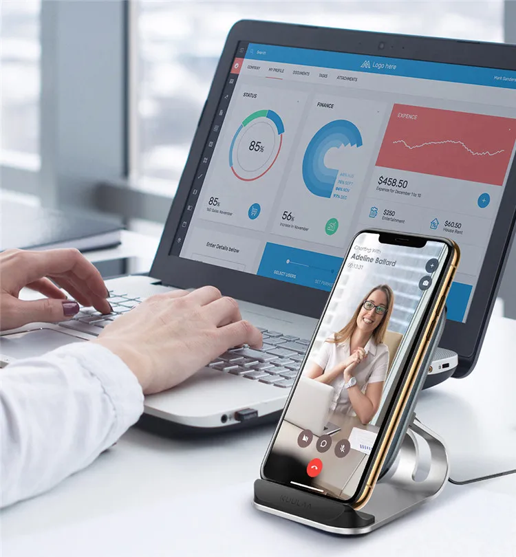 design mobile wireless charger stand