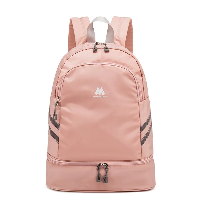 

Amazon Hot Sales Gym Bag Casual Sport Backpacks Pink with Shoe Compartment Sports, Can custom