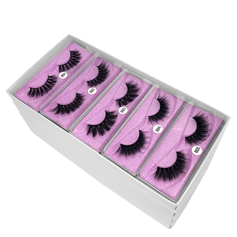 

Wholesale Lashes Eye Bulk Lots 10 Pairs Natural Long False Eyelashes Fluffy Wispy Faux 3D Mink Lashes, Natural black