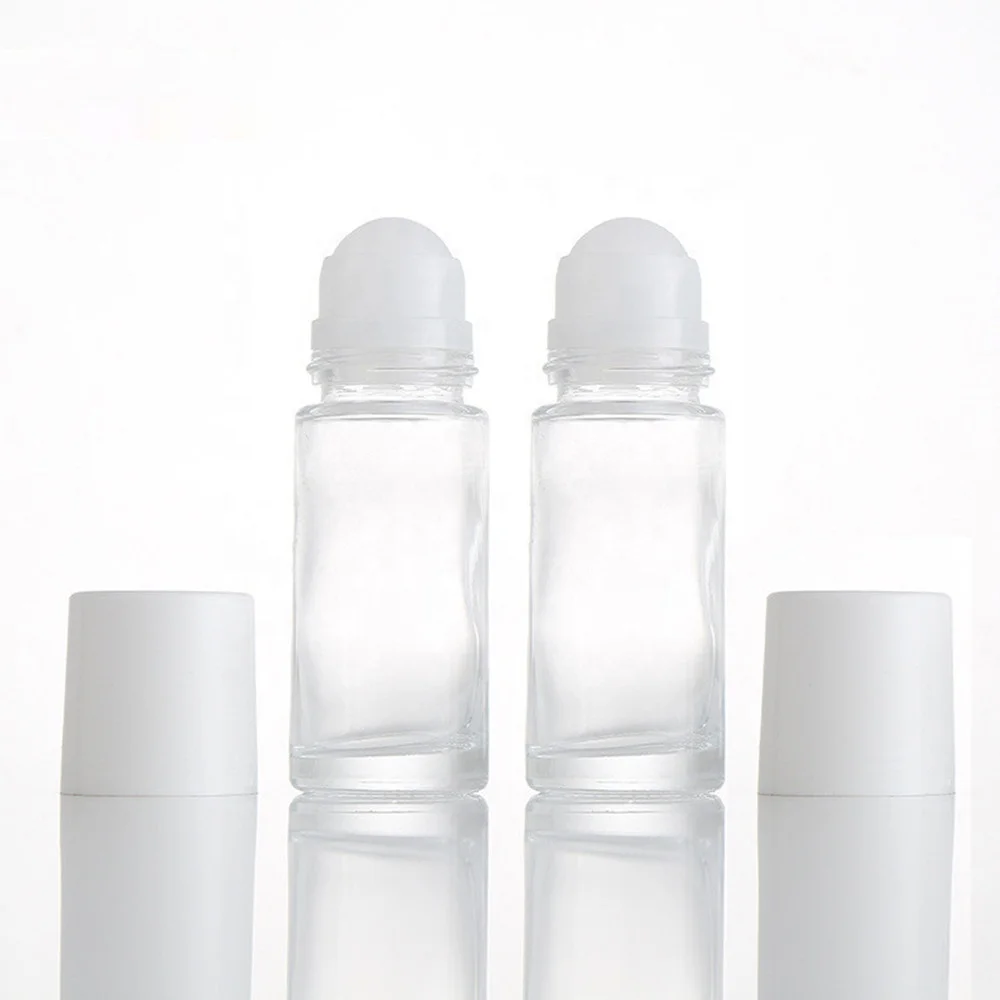 Ready to Ship 30ML Clear Amber Frosted Glass Roll on Deodorant Essential Oil Roller Bottle