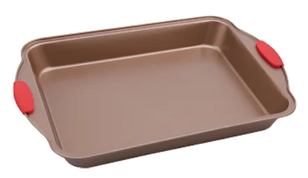 
K-115-SH-RG Copper Round Cake Pan with Silicone Handle 