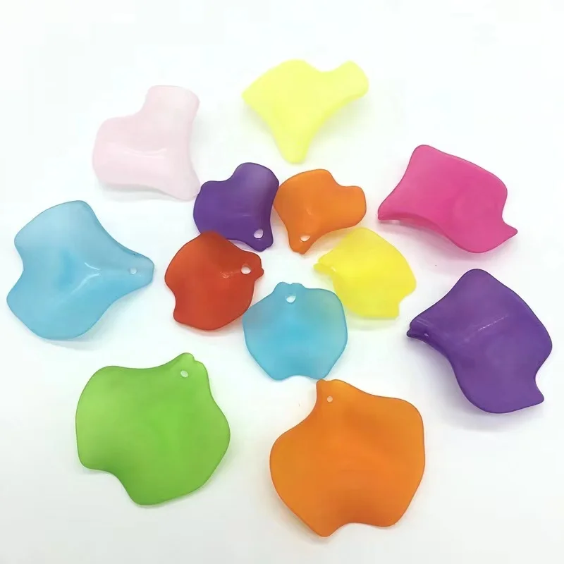 

Wholesale 15*15mm Frosted Acrylic Flower Shape Beads For DIY Earrings Necklace Accessories, Customized