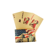 

Gold playing cards new US Flag design gold foil playing cards