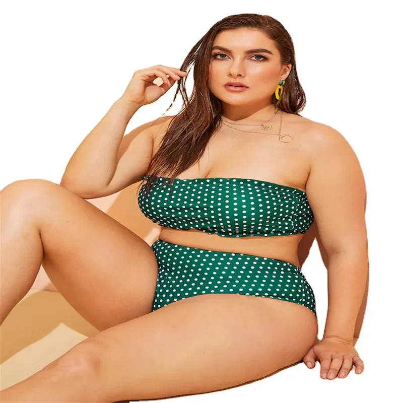 

Plus Size Push Up Bikini Set Solid Bathing Suit Beachwear Swimming Suit, Customized color
