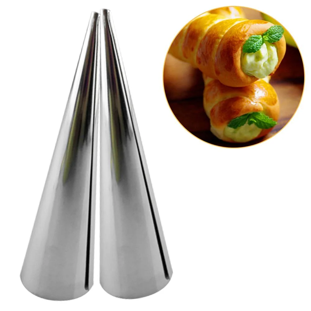

MZL Baking Tool Croissant Large/Small Stainless Steel Non-Stick Screw Tube Tapered Danish Tube