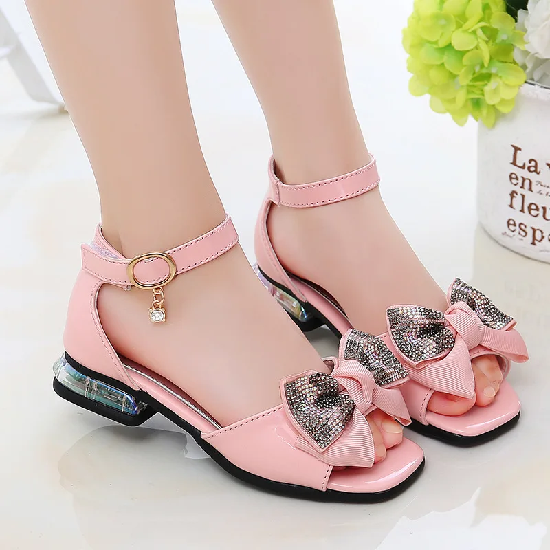 

New Fashion Children's Sandals Girls Roman Shoes Summer Soft Sole Princess Student School Little Kids Beach Shoes Sandals