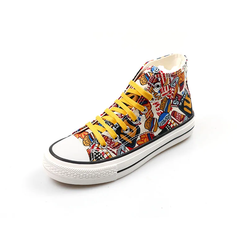 

High Quality Lace-up printed canvas shoes for men and women shoes sneaker casual for wholesale, Customized colors