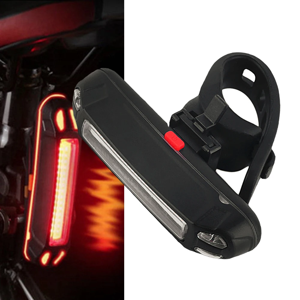 

Red Bicycle Warning Lights COB Rear Bike Light Taillight Safety Warning USB Rechargeable Bicycle Tail Comet LED Lamp, Red,white,blue,red+blue,white+red