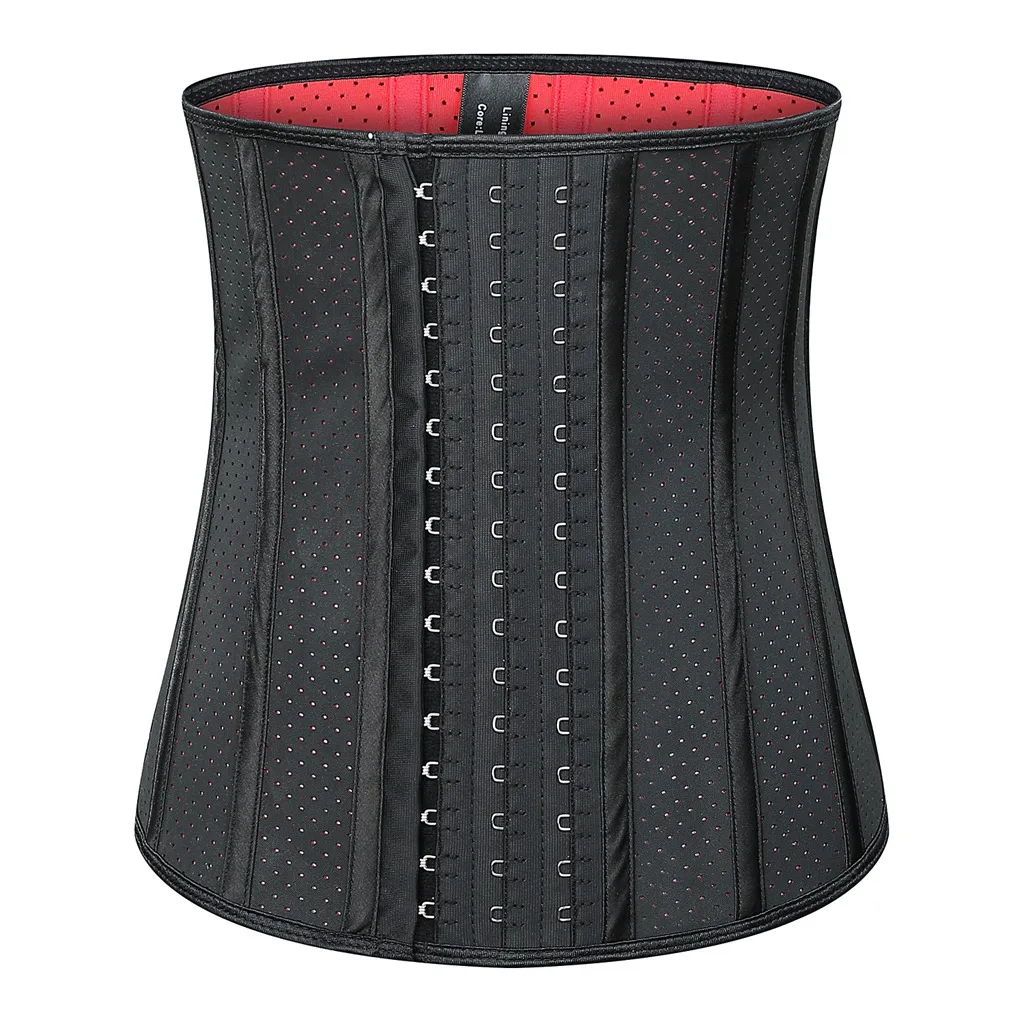 

High Quality Waist Support Lumbar Slim 28 high 13 steel bone punching plus size waist trainer in 6x, Black