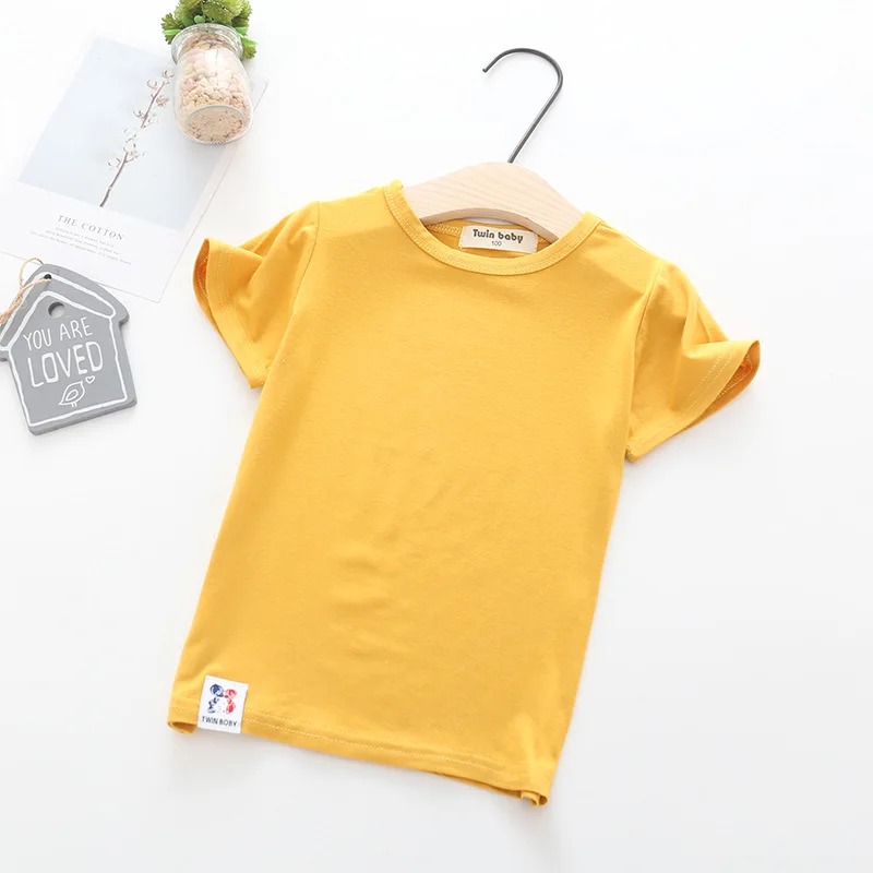 

Solid Color Children's Short-sleeved Bottoming Shirt
