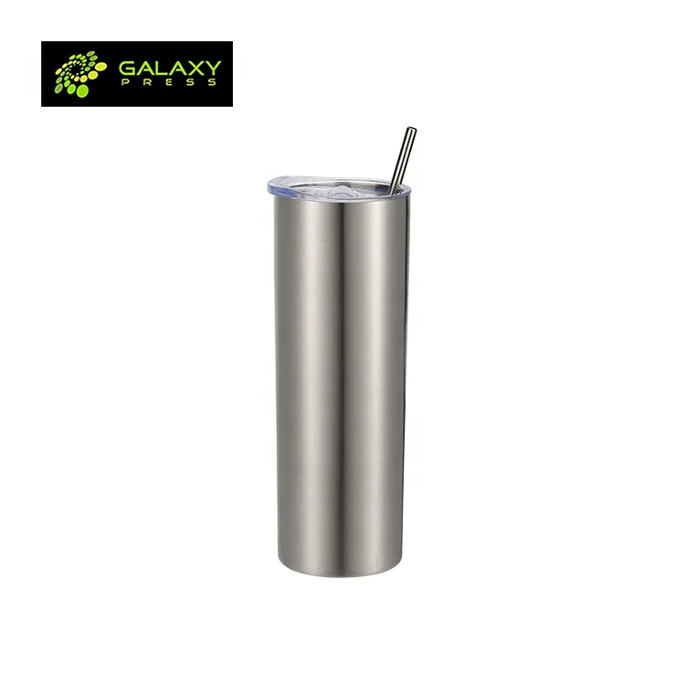 

NEW Bottle Sublimation Stainless Steel Cups with Lid Straw Cup, White, silver, yellow, mint green, purple