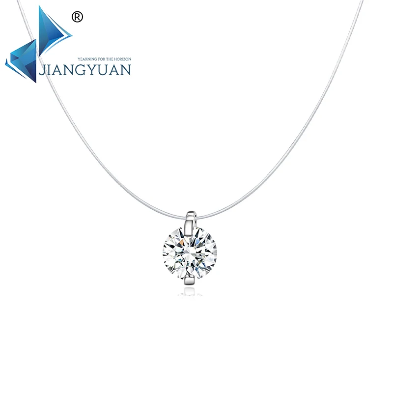 

Invisible Chain Silver Jewelry Necklace Pendants Rhinestone Choker Necklaces Fishing Line Collier Femme Transparent 925 Silver