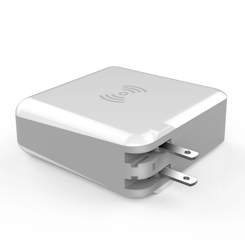 
wireless charger power bank 6700mAh with 3 USB port and Type-C PD18W wall charger US plug 