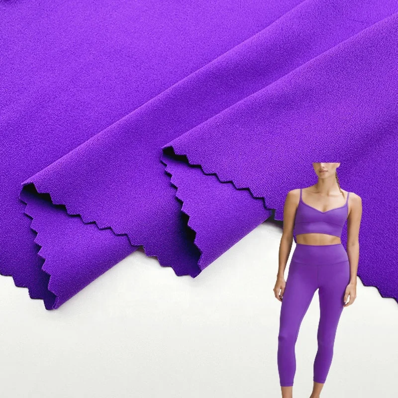 

Stock Lots Knitted Yogawear Textile Nylon 4 Way Stretch Spandex Fabric Breathable Moisture Absorbent Sportswear Fitness Fabrics