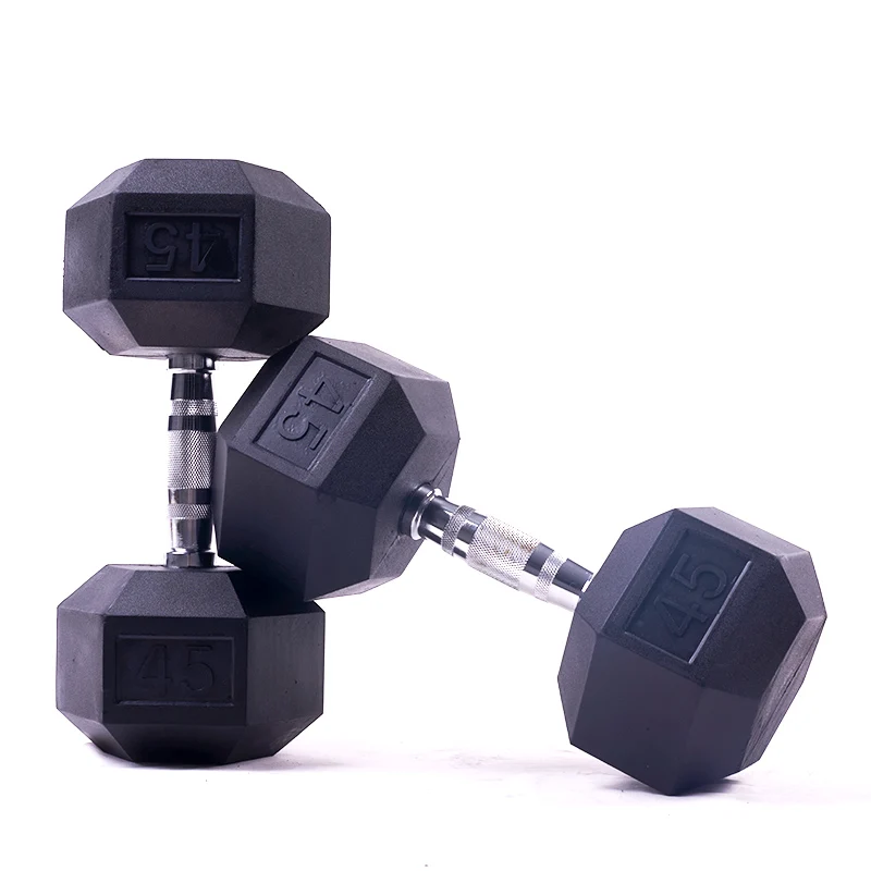 

LDH factory directly rubber coated cast steel weights hex dumbbell with rack 2.5-50kg set