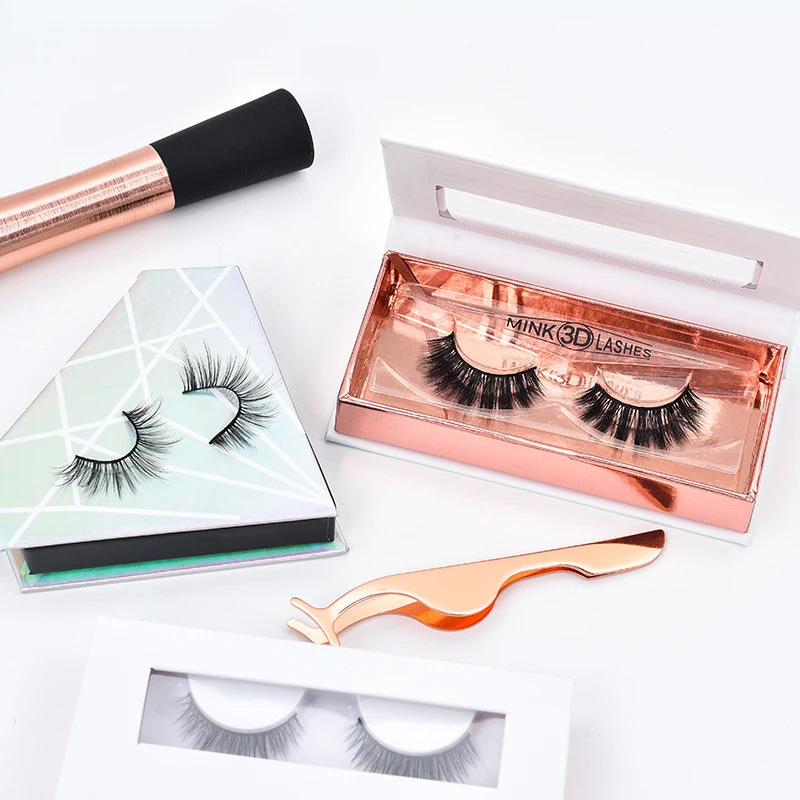 3d real/faux mink false eyelash makeup false eyelashes wholesale fluffy mink eyelashes