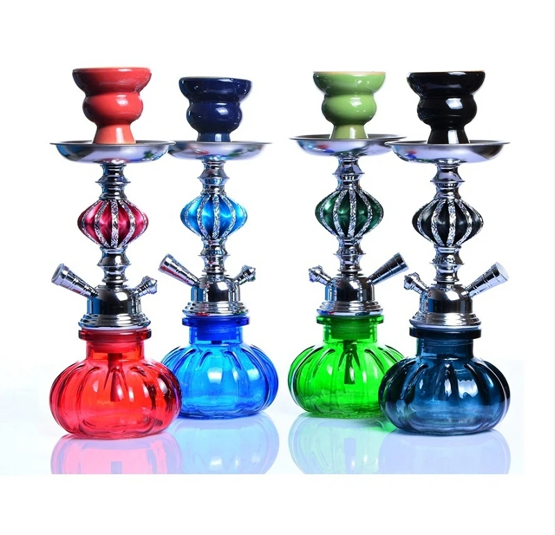 

Shisha Set With Two Hose Small Shisha Hookah Tube Bowl Charcoal Holder Pipe Glass For Shisha