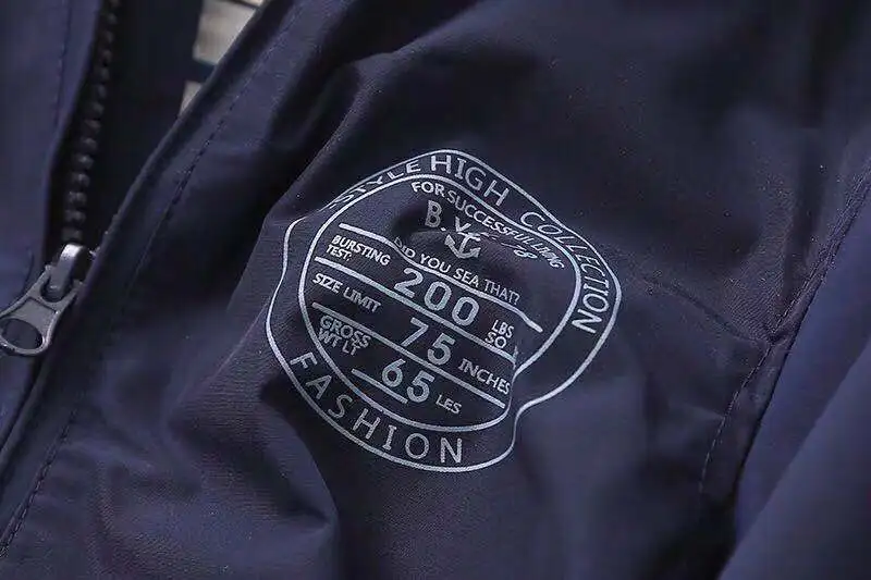 
Custom Size Kids Boys Navy Windproof Striped Spring Coat Zipper Outdoor Light Jackets 