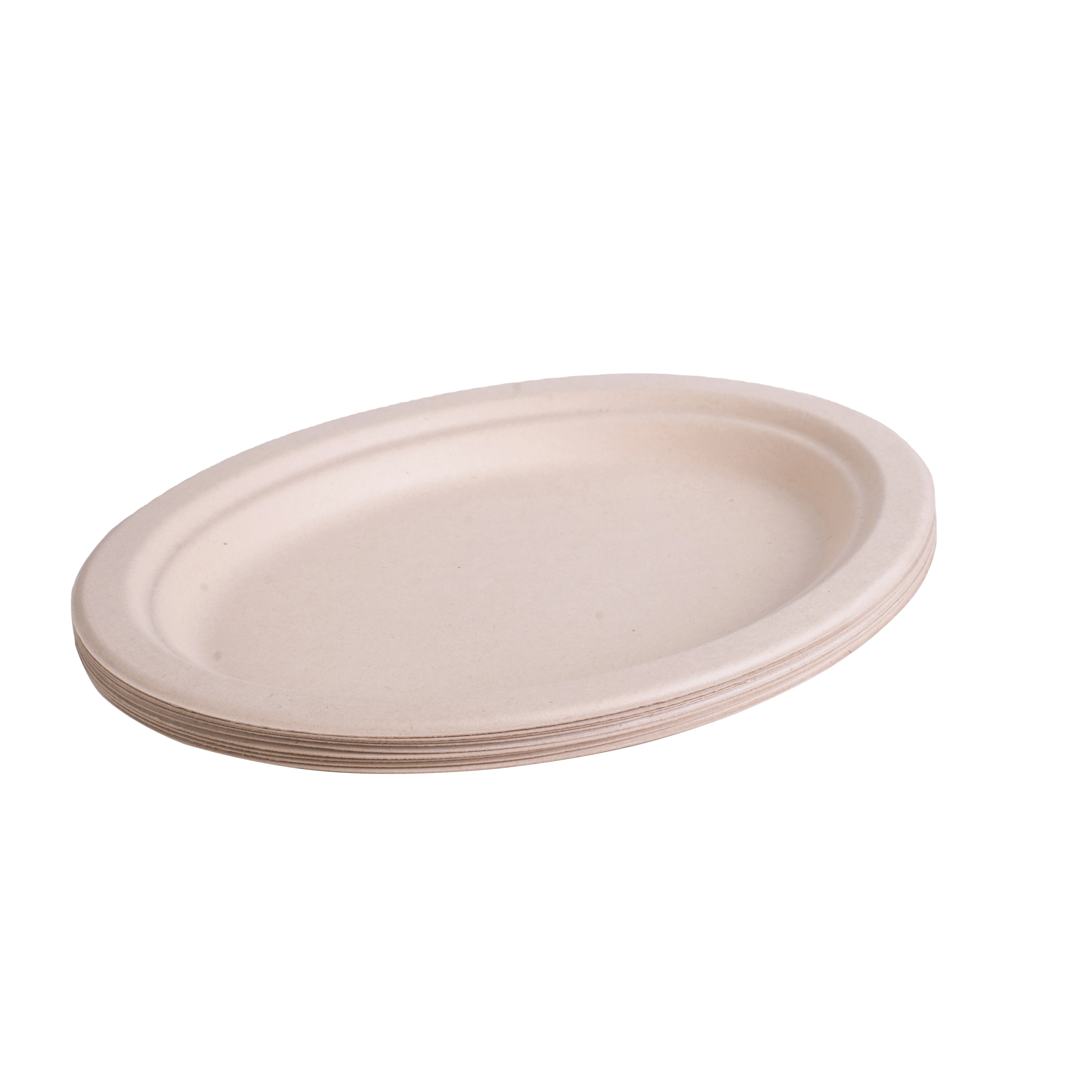 

biodegradable tableware Environmentally friendly Disposable dinner 100% bagasse tableware plate 9-inch round, Customized color