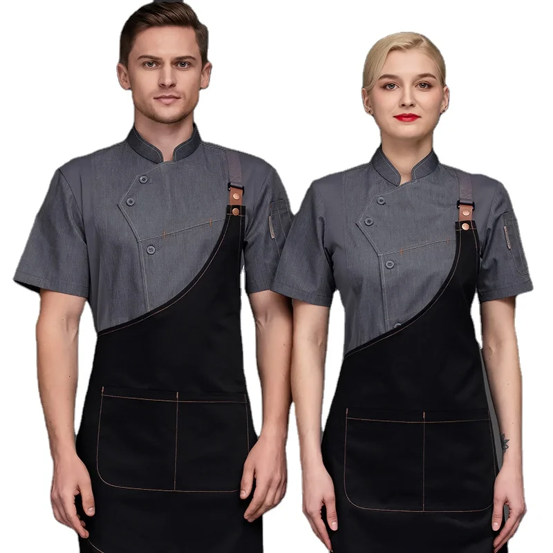 

Cyaalaa Summer Custom Embroidery Printing Logo Hotel Thin Breathable Soft Skin Friendly Hot Stamping Chef Uniforms