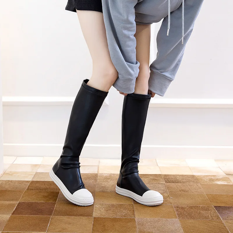 

Autumn Winter women's mid-tube high boots fashion casual long-tube over-the-knee thick-soled women boots, Color matching