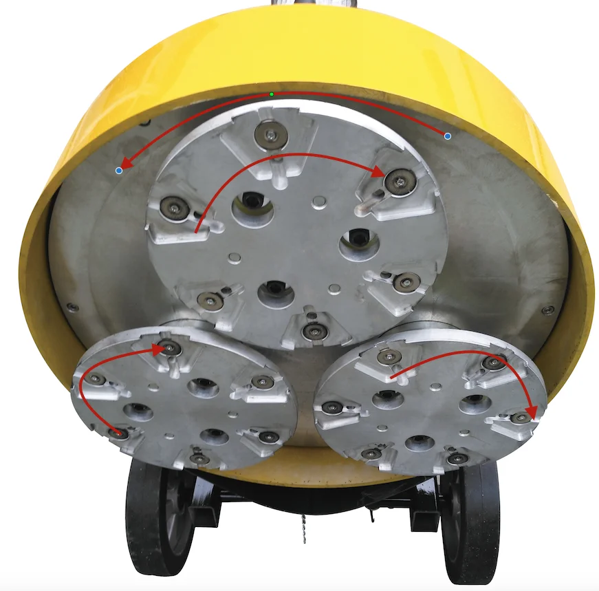 js a5行星3头混凝土研磨机地面研磨机220v粉尘真空混凝土研磨机