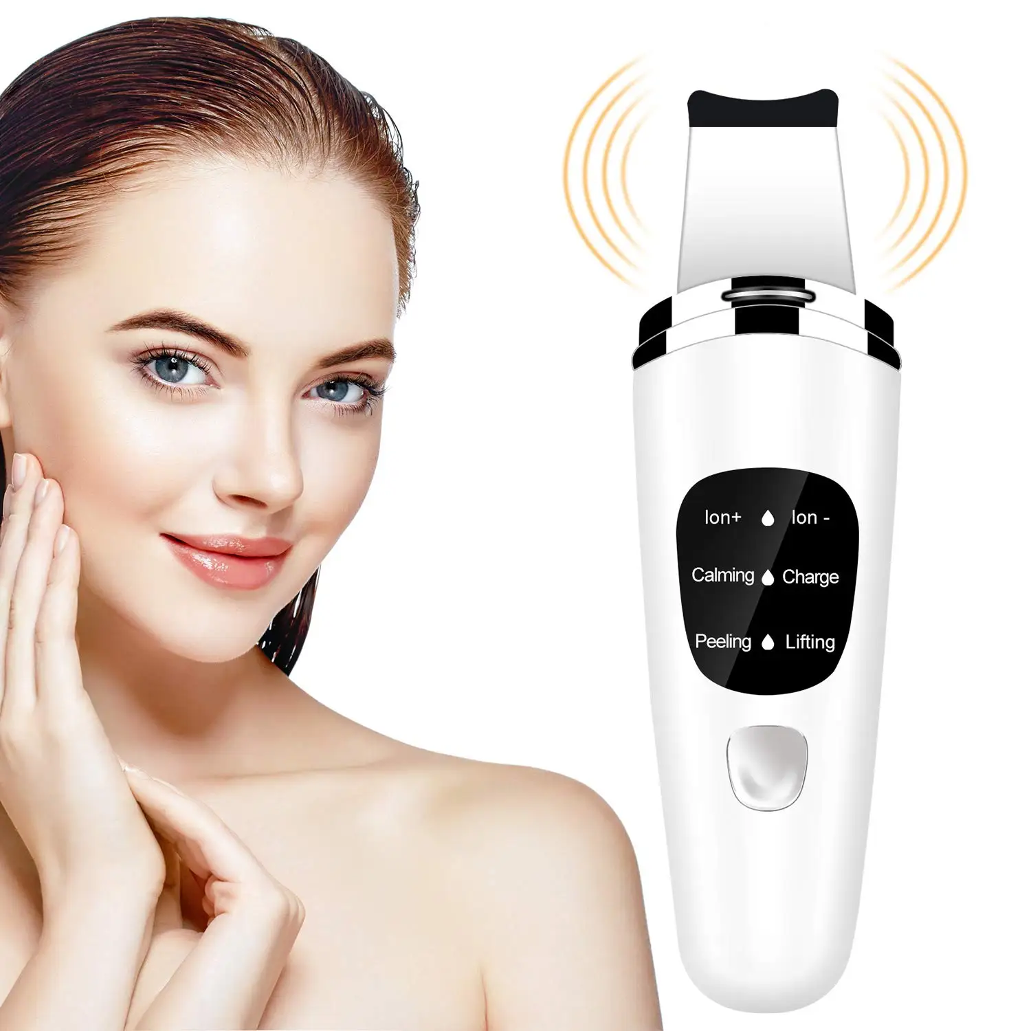 

Wholesale Handheld Portable Private Label Ultrasonic Ionic Face Sonic Skin Scrubber Spatula Exfoliator