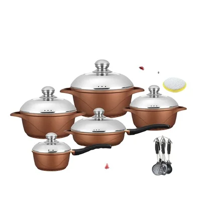 

10pcs aluminum marble non stick kitchen ware cookware sets, Customized color