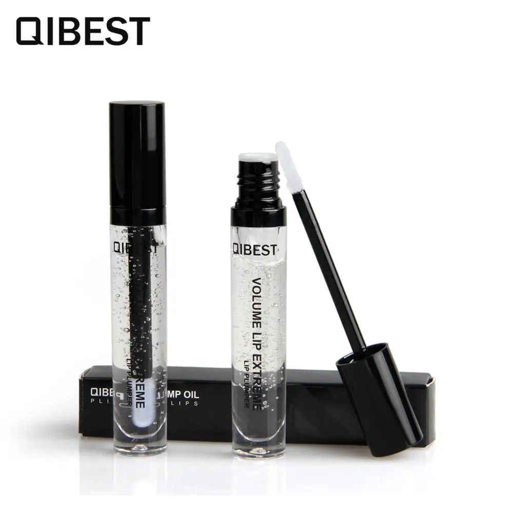 QIBEST volume lip plumper sexy lips winter hot selling lip plump oil moist bright clear liquid lipstick no color lip glaze
