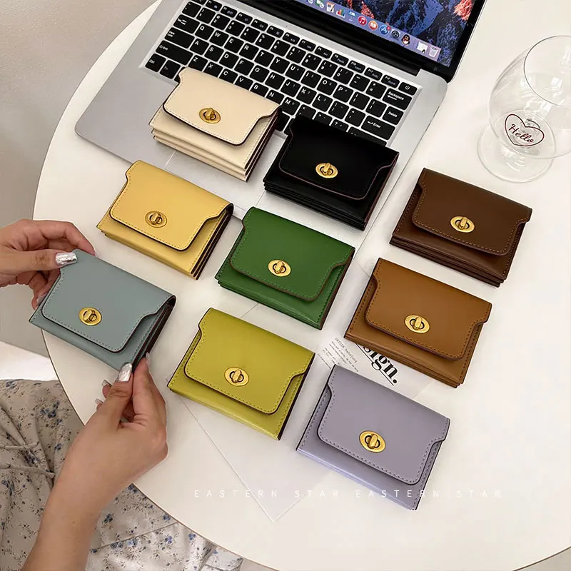 

New Solid Color Women's Short Card Bag Fashion Simple Wallet