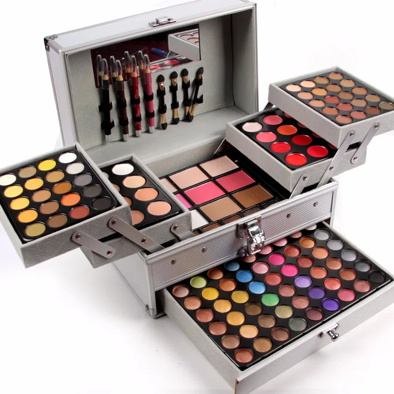 

132 Full Color Eyeshadow Palette Fashion Women Cosmetic Case Full Pro Makeup Palette Concealer Blusher, As show