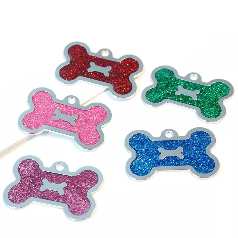 

Wholesale Double-sided Printed Metal Personalized Pet ID Custom Bone Shape Tags Dog Tag, Customized color