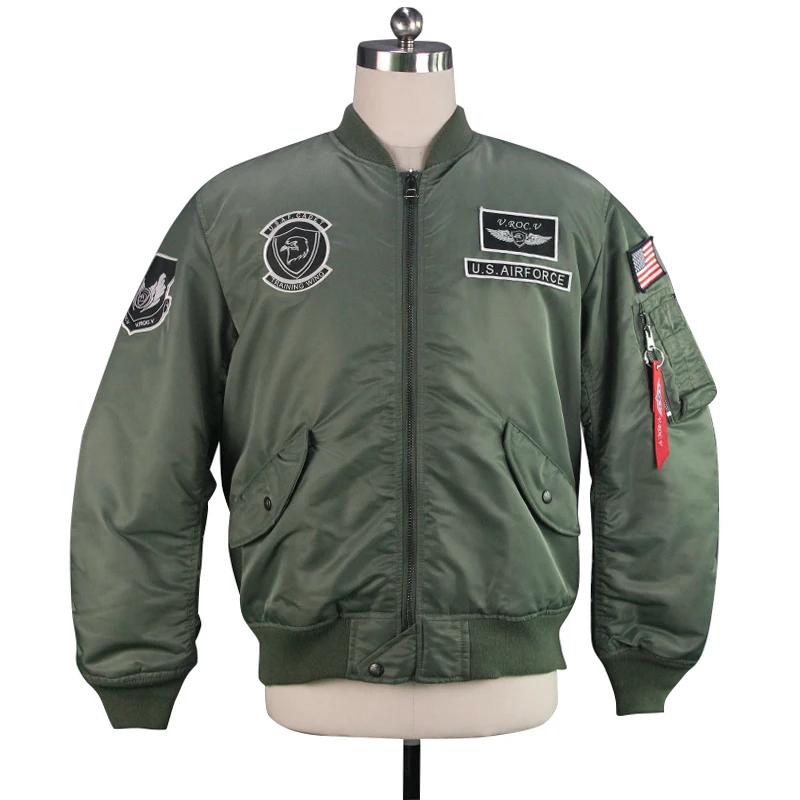 

Wholesale Custom Unisex Hip Hop Cotton Bomber Jackets Waterproof Embroidery Men's Flight Coat Baseball Jacket