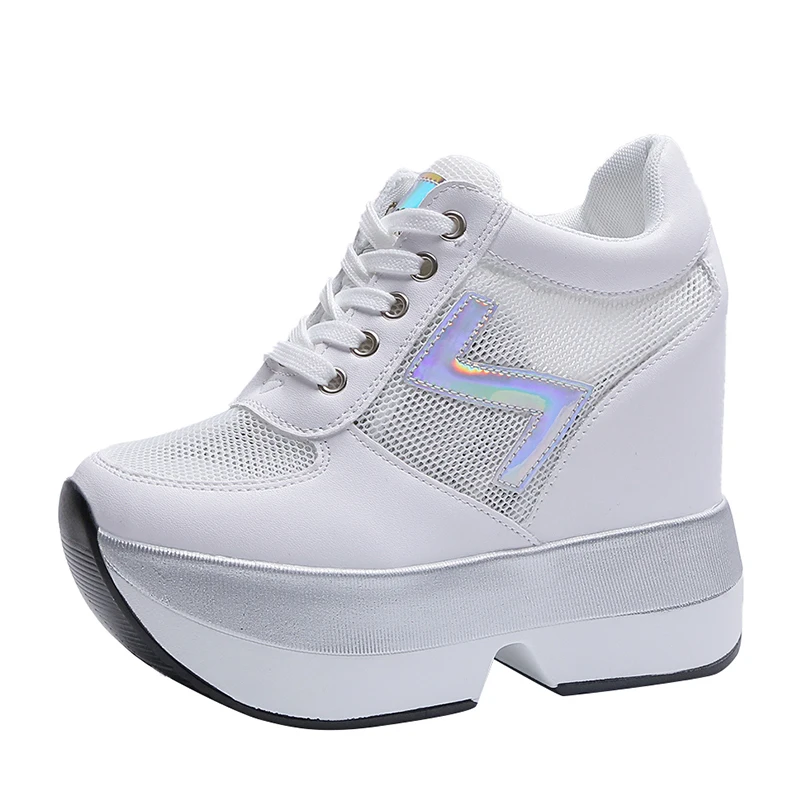 

China Factory Wholesale Price Women Fashion Sneakers Ladies Casual Shoes for Women, White,silver