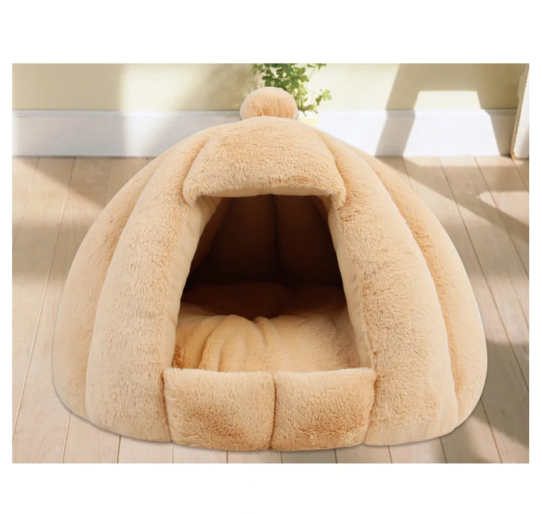 

Semi-closed Mongolian Yurt Shaped Pet Bed Soft Cat House Comfortable Cattery Pet Supplies Autumn Winter Warm Dog Bed