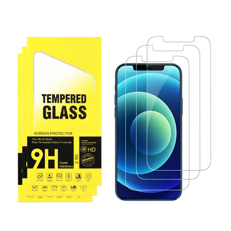 

For Iphone 7 8 Plus X XS/MAX XR 9h 3 Pack Tempered Glass Screen Protector For Apple Iphone 11 12 Pro Max Mini, Transperant