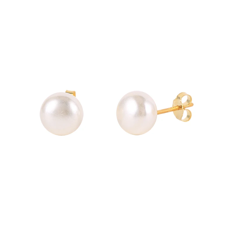 

ROXI minimalism S925 sterling silver 18k gold and rhodium plated simple pearl stud earrings