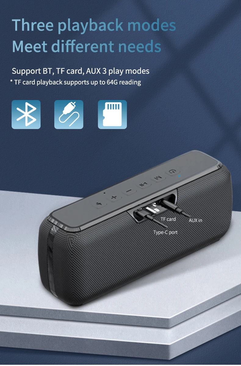 YZTEK New design Fabric bluetooths Speaker 60W Sport outdoor wireless Bluetooths speaker portable - ANKUX.COM