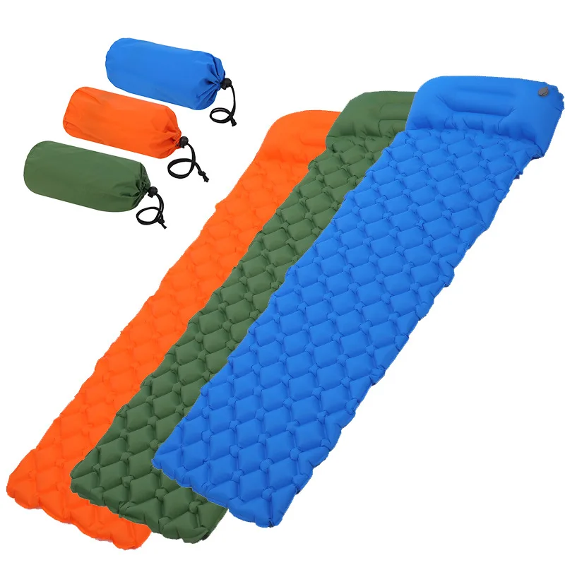 

outdoor sleeping self inflating inflatable air waterproof camping floor picnic camping mat, Blue