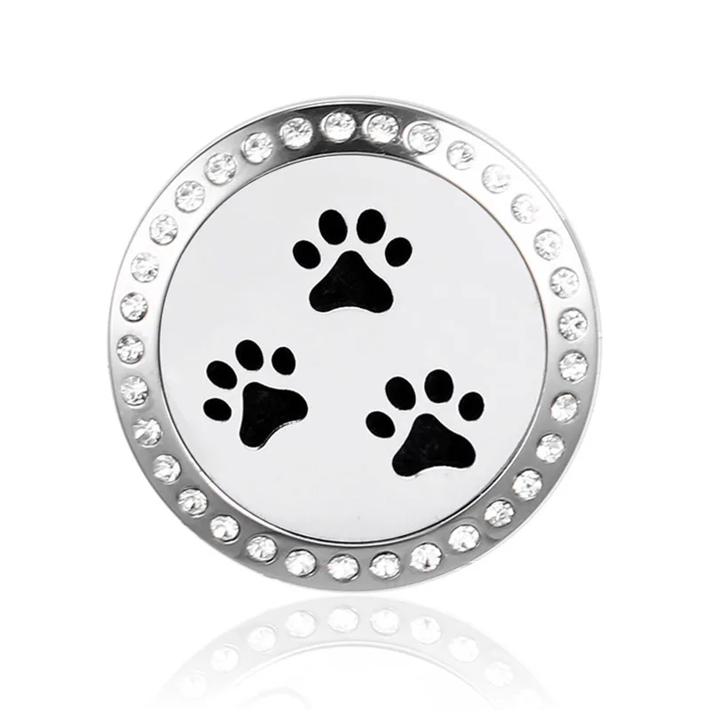 

Custom Brooch Custom 30mm Stainless Steel Essentail Oil Diffuser Rhinestone brooch