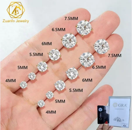2026 Newest S925 Sterling Silver Stud Earring Classic 4 Claws VVS Moissanite Diamond Wholesale Price Screw Back Earrings