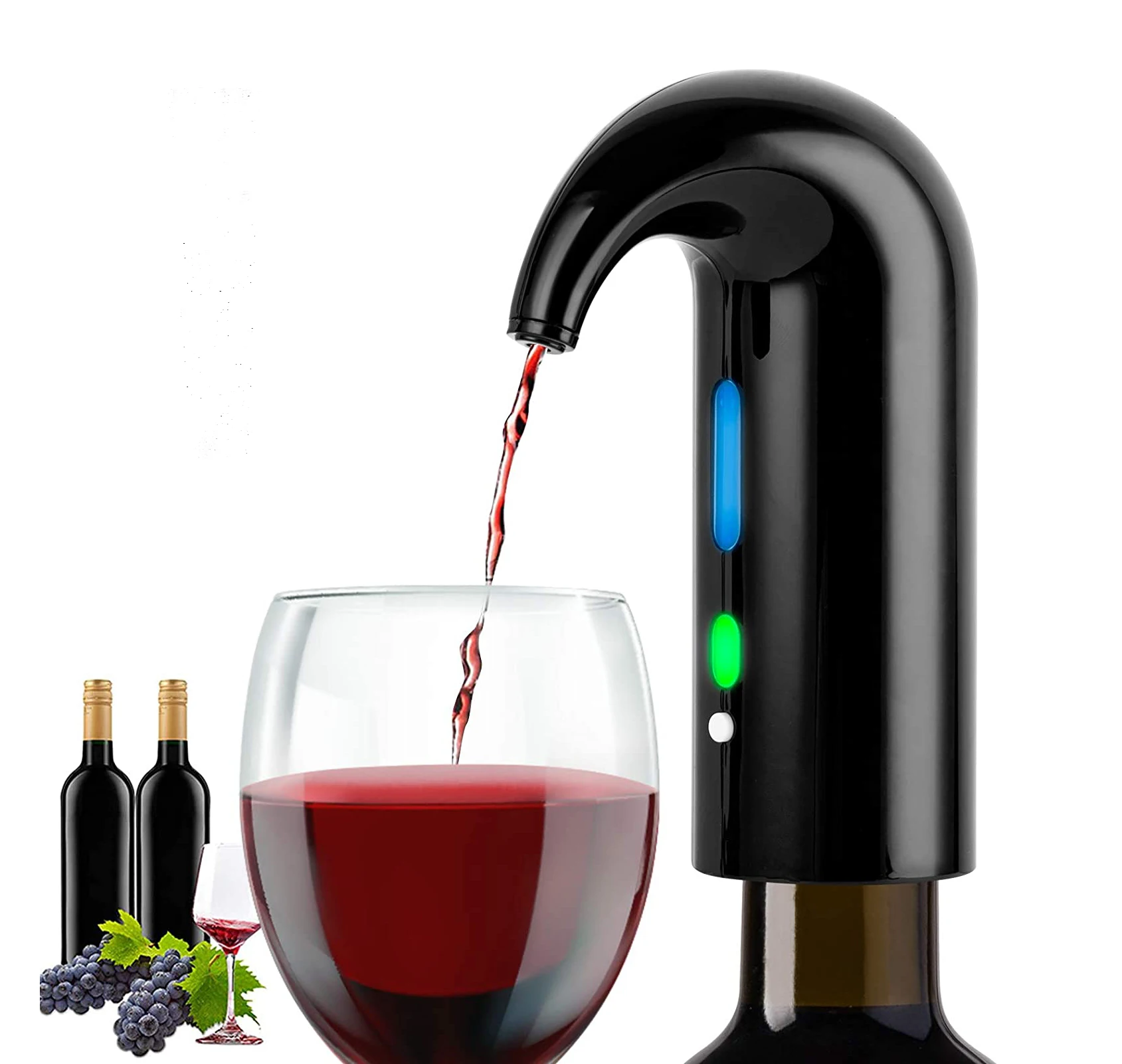 

Best Selling Christmas Gadget Rechargeable Wine Dispenser Pump Automatic Electric Wine Aerator Pourer FasT Decanting, Red, black, white