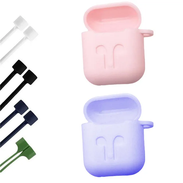 

Airpod 2 Silicone Skin Cases Cover Air Pods Case 2 Protective Cover Skin With Lockable Carabiner