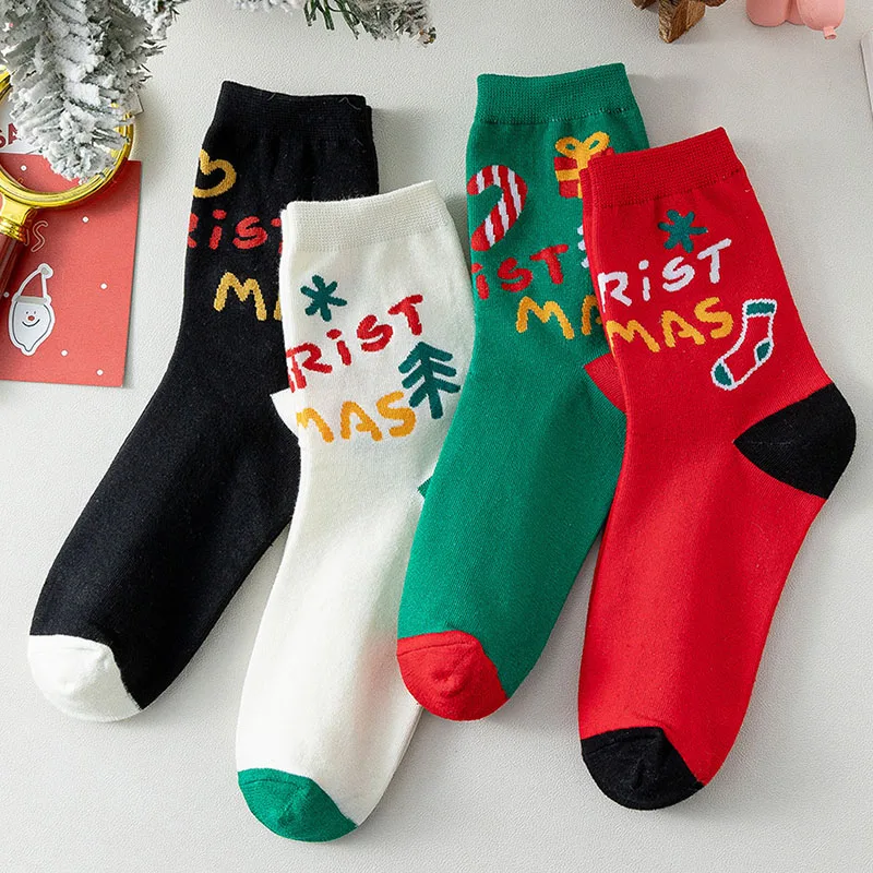 

Jingwen ODM calcetines de navidad Autumn Winter Middle Tube Christmas Socks