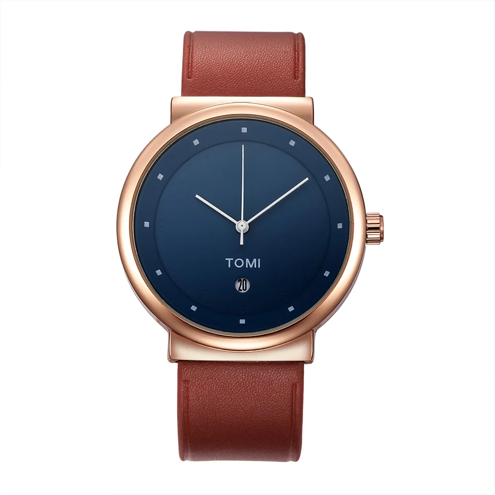 

TOMI Trendy Men's Quartz Watches with Leather Strap Vogue Casual Wrist Watch Man New Modern Hour Clock Funny Sport Watches Male