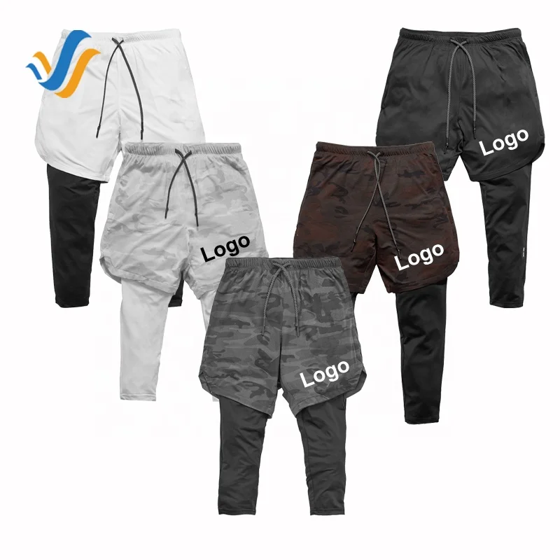 

Custom Shorts Pants Mens Workout Gym Compression Sweatpants Camo Slim Fit Sports joggers For Men, As picture show