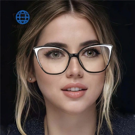 

Teenyoun Eyewear Arrival Semi Frame Eye Glasses Crystal Color Tr90 Business Anti Glare Uv400 Lens Eyeglasses For Unisex