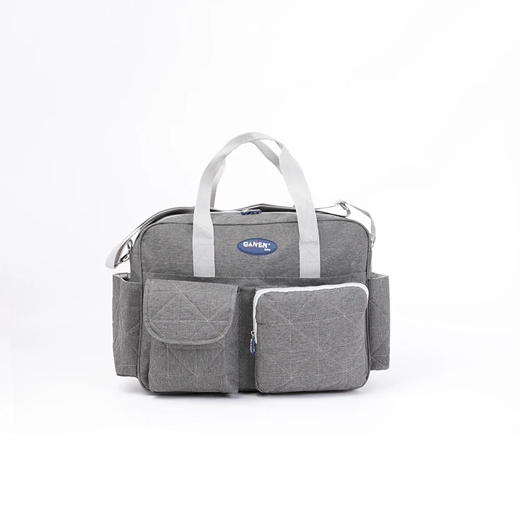 

Factory OEM Waterproof Baby Tote Adult Baby Diaper Bag Nappy Diaper Bag Mama Bag With Diaper Changing Mat, Bayonet-navy-grey