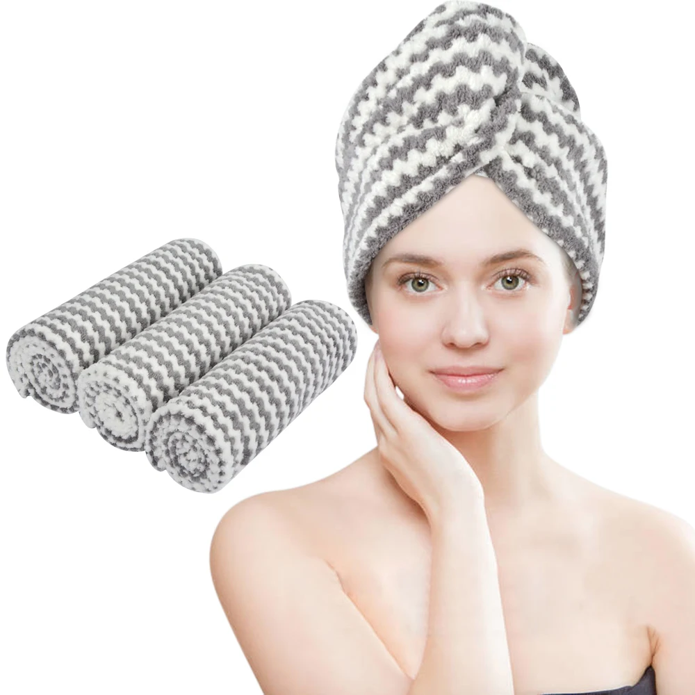 

Microfiber Wrap Hair Drying Shower Hat Twist Turban Dry Hair Howel