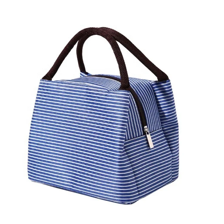 

Portable Reusable Oxford Tote Insulated Food Carry Lunch Bags Women, Stripe , customized color